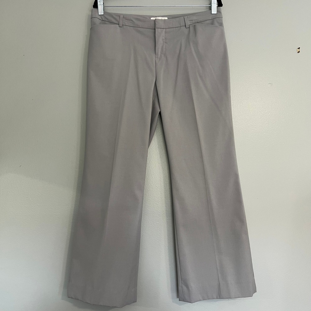 Coldwater Creek Gray Wide Leg Dress Pants Petite 10 Stretch Work Trousers P10